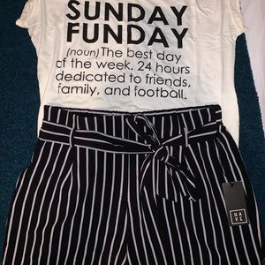 Striped paper bag shorts NWT